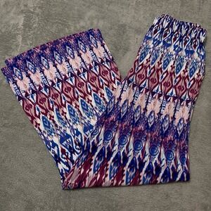 Chicos Wide Leg Pull On Palazzo Pants Womens Size‎ 0 Geometric Print Stretchy